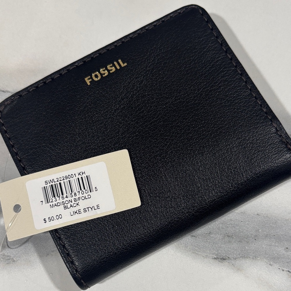 Fossil Black Leather Card Holder - Picture 2 of 4